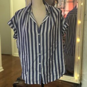 Madewell Central Shirt in Blue & White Stripe
